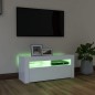 vidaXL Mueble de TV con luces LED blanco 90x35x40 cm vidaXL Mueble de TV con luces LED blanco 90x35x40 cm