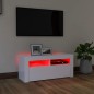 vidaXL Mueble de TV con luces LED blanco 90x35x40 cm vidaXL Mueble de TV con luces LED blanco 90x35x40 cm