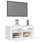vidaXL Mueble de TV con luces LED blanco 90x35x40 cm vidaXL Mueble de TV con luces LED blanco 90x35x40 cm