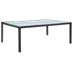 vidaXL Mesa de comedor de jardín negro 200x150x74 cm ratán sintético
