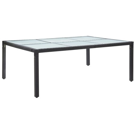 vidaXL Mesa de comedor de jardín negro 200x150x74 cm ratán sintético
