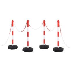 vidaXL Juego de barrera con postes y cadena plástico 10 m