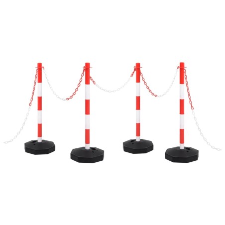 vidaXL Juego de barrera con postes y cadena plástico 10 m
