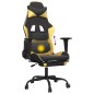 vidaXL Silla gaming masaje y reposapiés cuero sintético negro dorado vidaXL Silla gaming masaje y reposapiés cuero sintético negro dorado