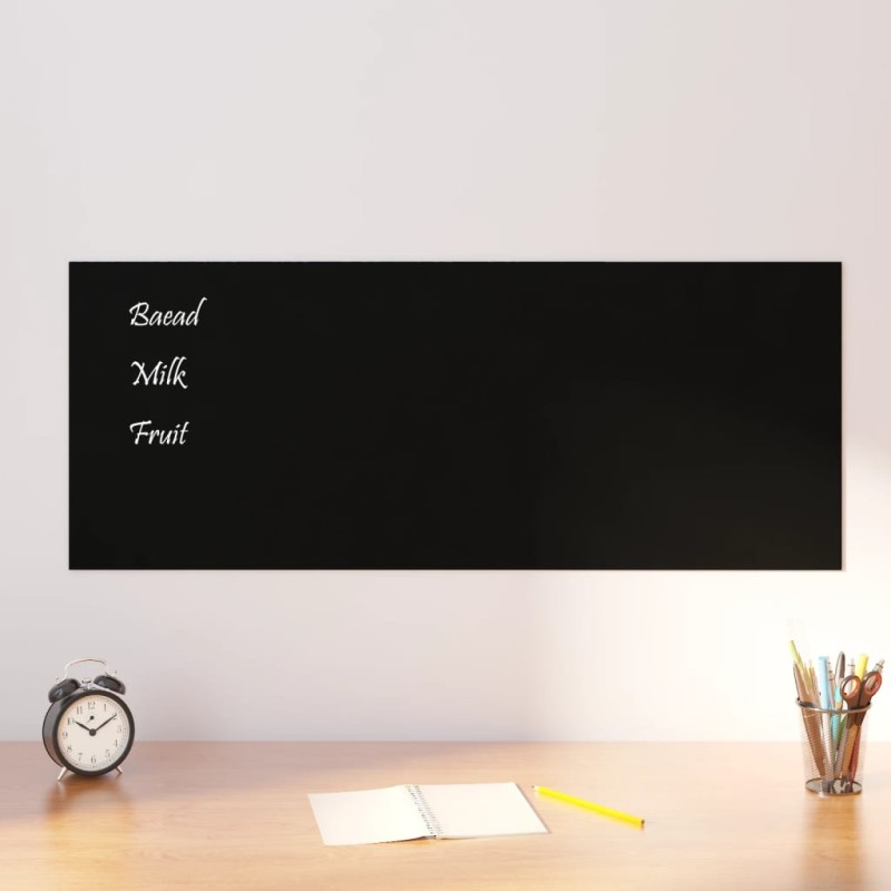 vidaXL Pizarra magnética de pared vidrio templado negro 100x40 cm vidaXL Pizarra magnética de pared vidrio templado negro 100x40 cm