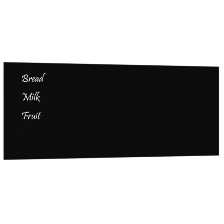 vidaXL Pizarra magnética de pared vidrio templado negro 100x40 cm