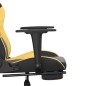 vidaXL Silla gaming masaje y reposapiés cuero sintético negro dorado vidaXL Silla gaming masaje y reposapiés cuero sintético negro dorado