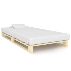 vidaXL Estructura de cama de palés madera maciza de pino 100x200 cm