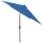 vidaXL Sombrilla con LED y poste de acero azul azure 2x3 m vidaXL Sombrilla con LED y poste de acero azul azure 2x3 m
