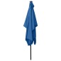 vidaXL Sombrilla con LED y poste de acero azul azure 2x3 m vidaXL Sombrilla con LED y poste de acero azul azure 2x3 m