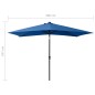vidaXL Sombrilla con LED y poste de acero azul azure 2x3 m vidaXL Sombrilla con LED y poste de acero azul azure 2x3 m