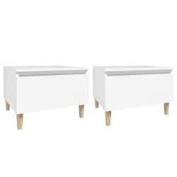 vidaXL Mesas auxiliares 2 uds madera contrachapada blanco 50x46x35 cm
