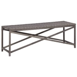 vidaXL Banco de jardín de ratán sintético gris 120 cm