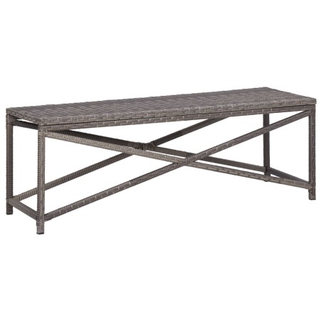vidaXL Banco de jardín de ratán sintético gris 120 cm