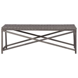 vidaXL Banco de jardín de ratán sintético gris 120 cm