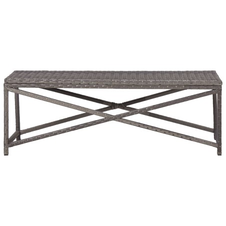 vidaXL Banco de jardín de ratán sintético gris 120 cm