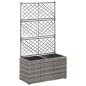 vidaXL Enrejado y arriate 2 macetas ratán sintético gris 58x30x107 cm vidaXL Enrejado y arriate 2 macetas ratán sintético gris 58x30x107 cm