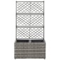 vidaXL Enrejado y arriate 2 macetas ratán sintético gris 58x30x107 cm vidaXL Enrejado y arriate 2 macetas ratán sintético gris 58x30x107 cm