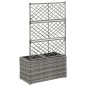 vidaXL Enrejado y arriate 2 macetas ratán sintético gris 58x30x107 cm vidaXL Enrejado y arriate 2 macetas ratán sintético gris 58x30x107 cm