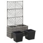 vidaXL Enrejado y arriate 2 macetas ratán sintético gris 58x30x107 cm vidaXL Enrejado y arriate 2 macetas ratán sintético gris 58x30x107 cm