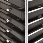 vidaXL Carrito de almacenaje portátil 10 cajones plástico negro