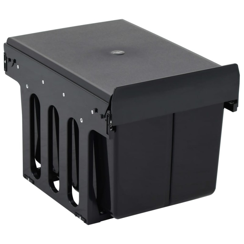 vidaXL Cubo de basura de cocina extraíble reciclaje cierre suave 36 L vidaXL Cubo de basura de cocina extraíble reciclaje cierre suave 36 L