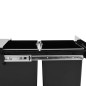 vidaXL Cubo de basura de cocina extraíble reciclaje cierre suave 36 L vidaXL Cubo de basura de cocina extraíble reciclaje cierre suave 36 L