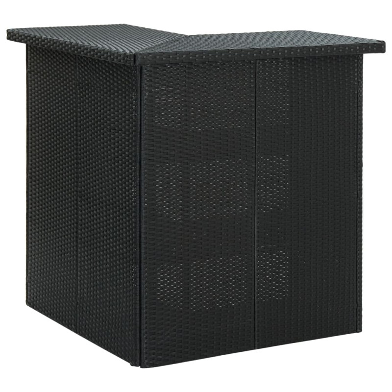 vidaXL Mesa de bar de esquina negro ratán sintético 100x50x105 cm vidaXL Mesa de bar de esquina negro ratán sintético 100x50x105 cm