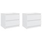 vidaXL Mesitas de noche 2 uds madera contrachapada blanco 50x39x43,5cm vidaXL Mesitas de noche 2 uds madera contrachapada blanco 50x39x43,5cm