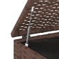 vidaXL Baúl de cojines para jardín de ratán PE negro 100x49x103,5 cm