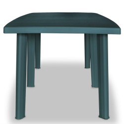 vidaXL Mesa de jardín de plástico verde 210x96x72 cm 