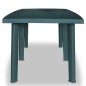 vidaXL Mesa de jardín de plástico verde 210x96x72 cm 