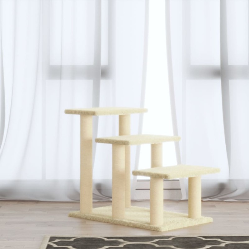 vidaXL Rascador para gatos con postes de sisal crema 50,5 cm
