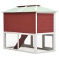 vidaXL Conejera jaula de animales con doble piso de madera rojo vidaXL Conejera jaula de animales con doble piso de madera rojo