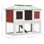 vidaXL Conejera jaula de animales con doble piso de madera rojo vidaXL Conejera jaula de animales con doble piso de madera rojo