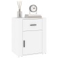 vidaXL Mesita de noche madera contrachapada blanco 50x36x60 cm vidaXL Mesita de noche madera contrachapada blanco 50x36x60 cm