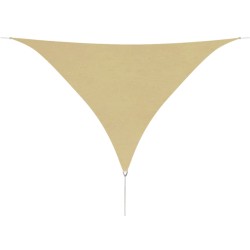 vidaXL Toldo de vela triangular tela Oxford beige 5x5x5 m 