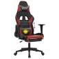 vidaXL Silla gaming masaje reposapiés cuero sintético negro rojo tinto vidaXL Silla gaming masaje reposapiés cuero sintético negro rojo tinto