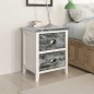 vidaXL Mesitas de noche con cajones 2 unidades gris y blanco vidaXL Mesitas de noche con cajones 2 unidades gris y blanco