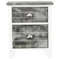 vidaXL Mesitas de noche con cajones 2 unidades gris y blanco vidaXL Mesitas de noche con cajones 2 unidades gris y blanco