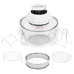 vidaXL Horno convección halógeno anillo extensión temporizador 1400 W