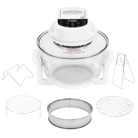 vidaXL Horno convección halógeno anillo extensión temporizador 1400 W