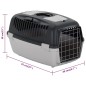 vidaXL Transportín de mascotas PP gris y negro 61x40x38 cm vidaXL Transportín de mascotas PP gris y negro 61x40x38 cm