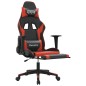 vidaXL Silla gaming de masaje y reposapiés cuero sintético negro rojo vidaXL Silla gaming de masaje y reposapiés cuero sintético negro rojo