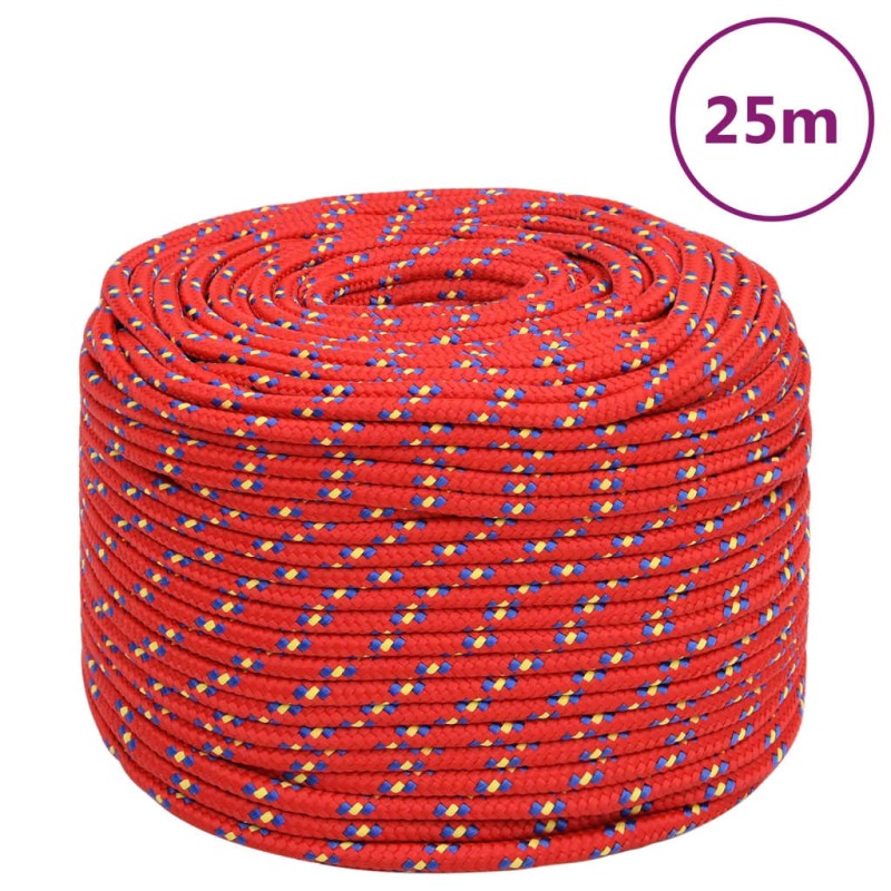 vidaXL Cuerda de barco polipropileno rojo 6 mm 25 m vidaXL Cuerda de barco polipropileno rojo 6 mm 25 m