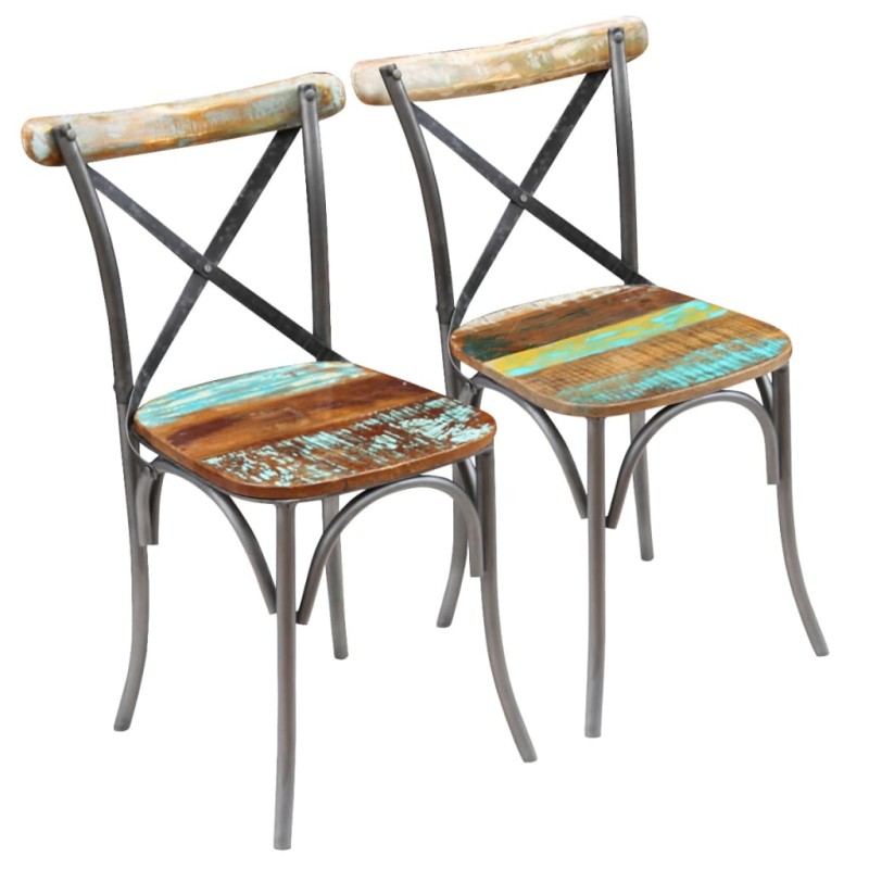 vidaXL Sillas de comedor 2 unidades madera maciza reciclada vidaXL Sillas de comedor 2 unidades madera maciza reciclada
