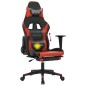 vidaXL Silla gaming de masaje y reposapiés cuero sintético negro rojo vidaXL Silla gaming de masaje y reposapiés cuero sintético negro rojo