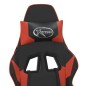 vidaXL Silla gaming de masaje y reposapiés cuero sintético negro rojo vidaXL Silla gaming de masaje y reposapiés cuero sintético negro rojo