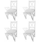 vidaXL Sillas de comedor 4 unidades madera de pino blancas vidaXL Sillas de comedor 4 unidades madera de pino blancas