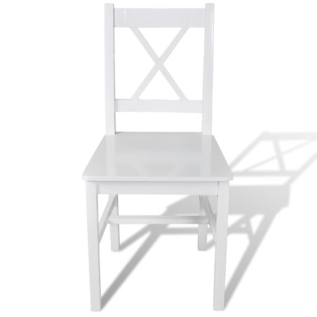 vidaXL Sillas de comedor 4 unidades madera de pino blancas